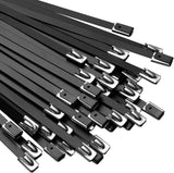 Black Zip Ties Made of Metal 11.8 in Ties Premium Heavy Duty Stainless Steel Wire Multifunctional Locking Exhaust Wrap Flexible Durable 30 PCS
