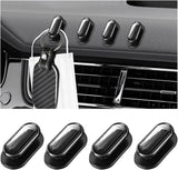 4 PCS Car Mini Hooks, Self-Adhesive Multifunctional Hanging Car Storage Hooks on Dashboard, Universal Vehicle Hook Stickers for Keys Mask Charging Cable, Car Accessories (Glossy)