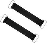 2 PCS Motorcycle Battery Strap, Elastic Rubber Battery Strap Fixed Holder Belt with Metal Buckles, Stretchable Tie Down Band Replacement for ATV Scooter Motorcycle Batteries