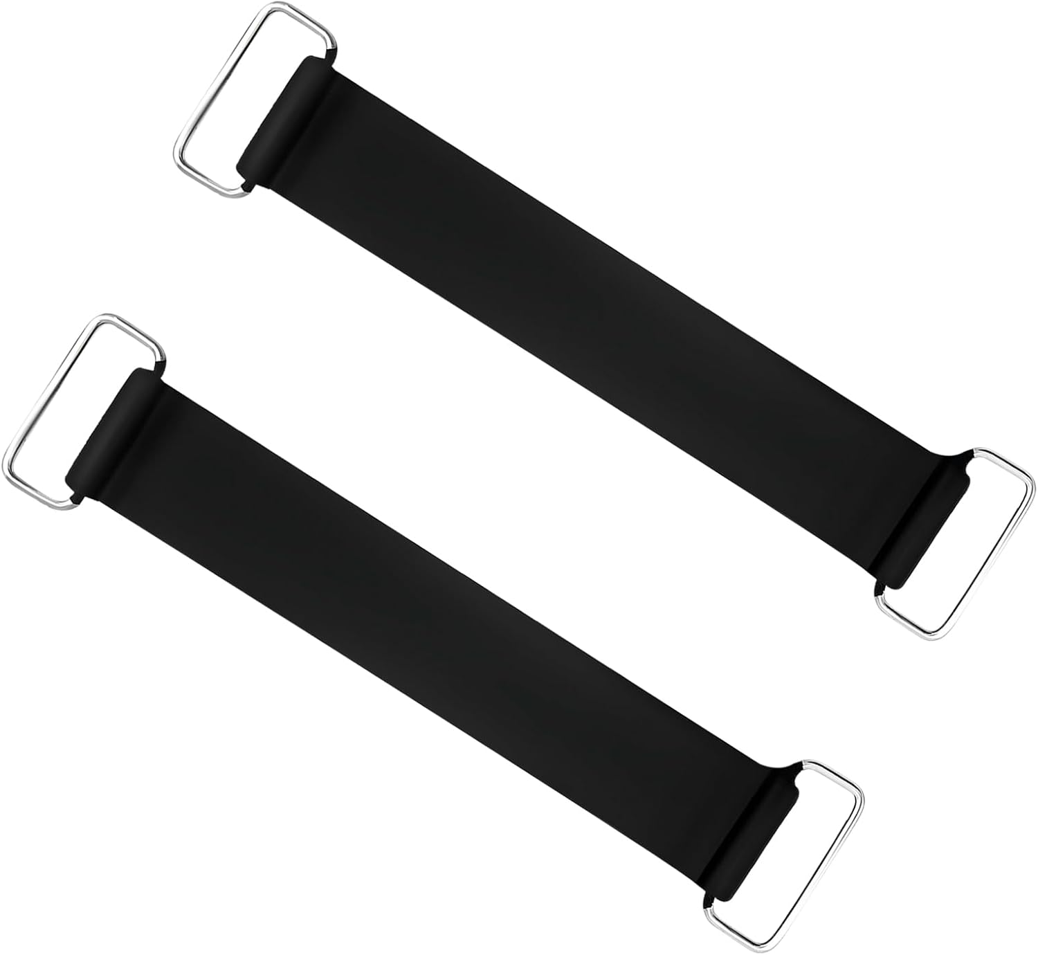 2 PCS Motorcycle Battery Strap, Elastic Rubber Battery Strap Fixed Holder Belt with Metal Buckles, Stretchable Tie Down Band Replacement for ATV Scooter Motorcycle Batteries