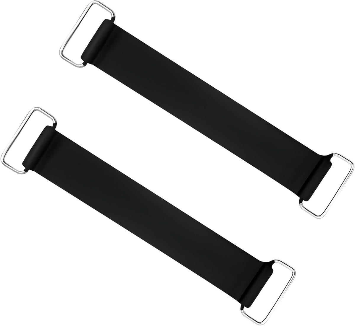2 PCS Motorcycle Battery Strap, Elastic Rubber Battery Strap Fixed Holder Belt with Metal Buckles, Stretchable Tie Down Band Replacement for ATV Scooter Motorcycle Batteries