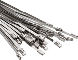 Metal Zip Ties 15.8 in Premium Heavy Duty Stainless Steel Wire Multifunctional Locking Exhaust Wrap Flexible Durable 30 PCS