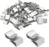50PCS Trailer Frame Wire Clips, 18mm/0.72inch Metal Cable Clips Double Wire Clip, Trailer Clamps fits Boat Cargo Camper Snowmobile Cable for Wire Management, Car Accessories