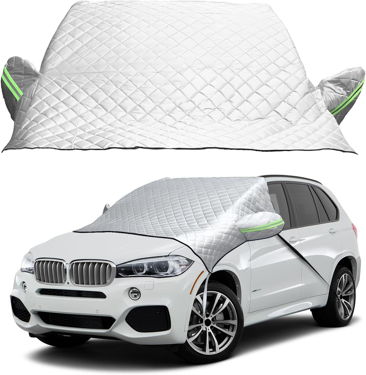 Car Windshield Cover for Snow and Ice, Windshield Snow Shade and Sun Shield with Side Mirror Covers, Winter Front Windshield Protector for Ice Snow Frost, Car Accessories