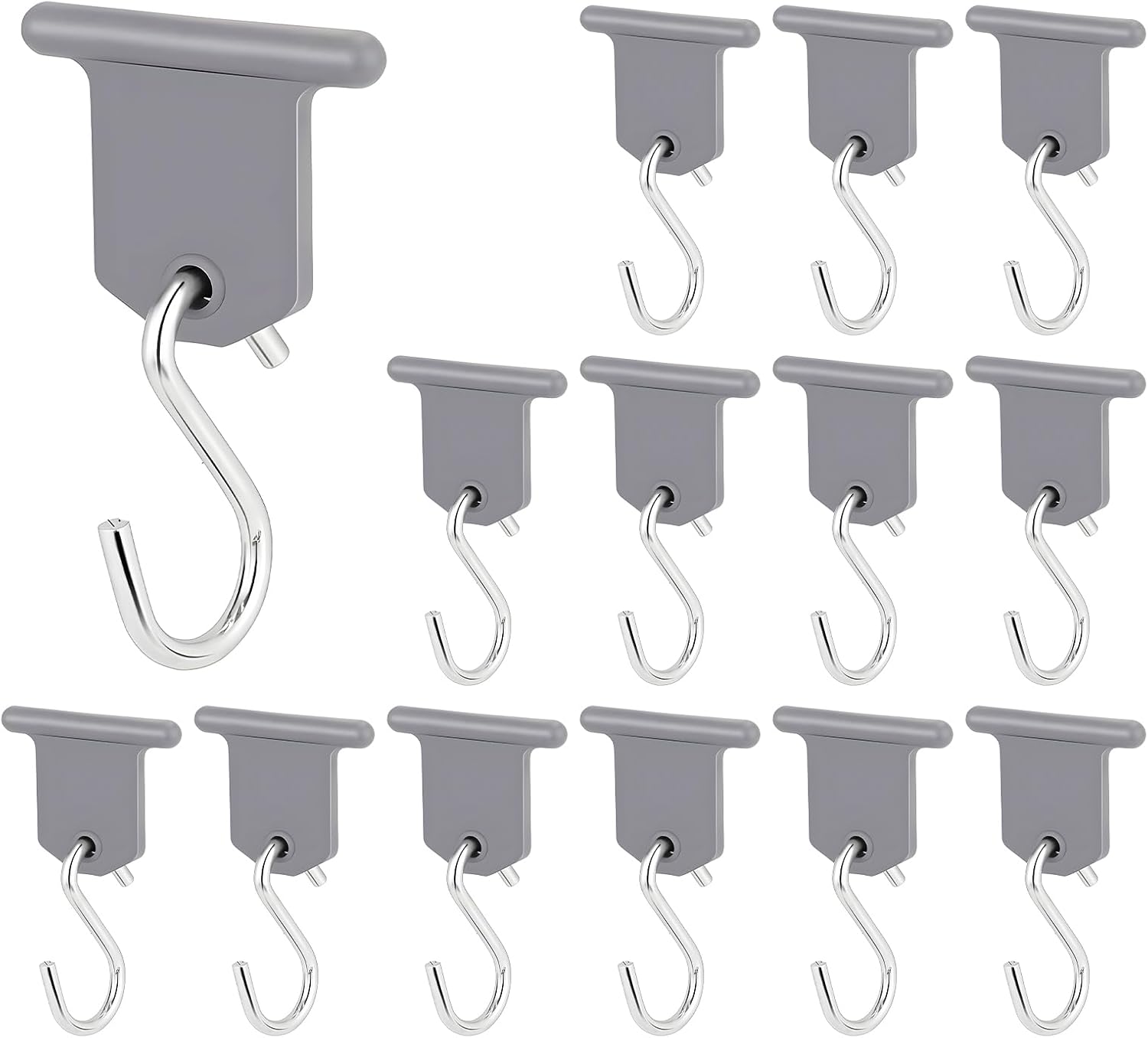 14 PCS RV Awning Hooks for Lights, Plastic & Metal Camper Party Light Support Hanger, S Shaped Hooks Awning Accessory for Camping Tent Indoors & Outdoors Decoration