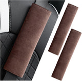2PCS Car Seat Belt Covers, 2.6" × 19.3" Extended Seatbelt Pad for Shoulder & Neck Protection, Soft Comfort Safety Belt Strap Shoulder Protector for Car Backpack Laptop Bag (Brown)