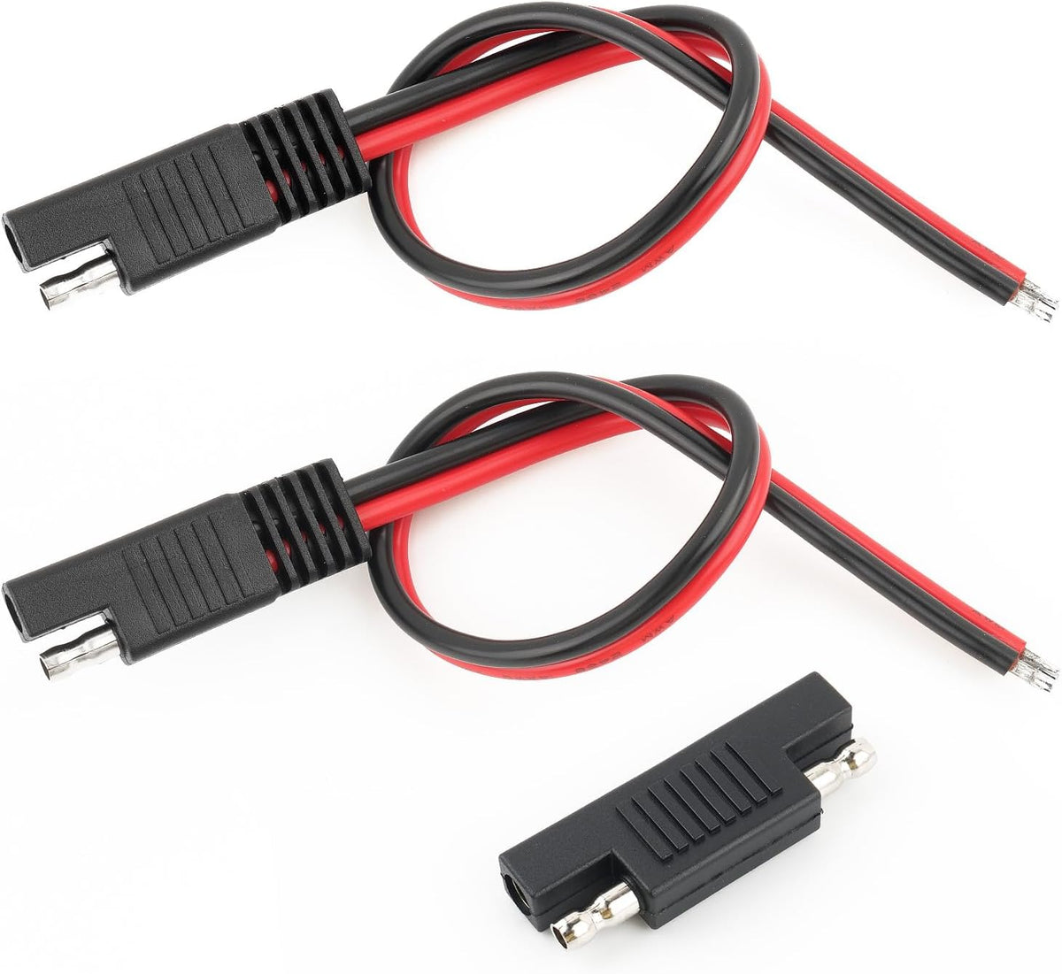 2PCS SAE Connector Cable with SAE Plug Polarity Reverse Adapter,14AWG SAEs Extension Cable 12V Quick Connect for Solar Panel,Multi-Purpose SAEs Battery Connector Car Accessories