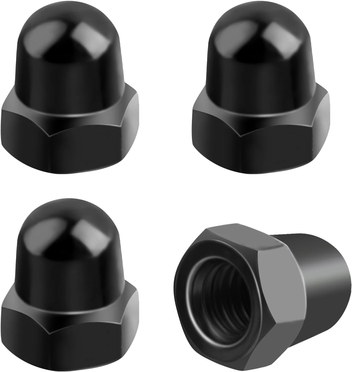 4PCS M6 Black License Plate Screws Caps,Stainless Steel License Plate Hardware Compatible with Volvo C30,C70,S60,S70,S80,M6 Licenses Plates Screws with Caps Replace OEM#968458