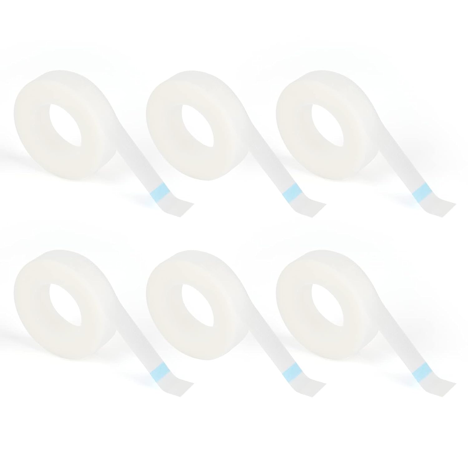 6 Rolls PE Micropore Medical Tape Roll, 1/2'' x 59 Yards Lash Tape, Eyelash Tape for Eyelash Extensions, Wound, Sensitive Skin - Individual Package (Transparent)