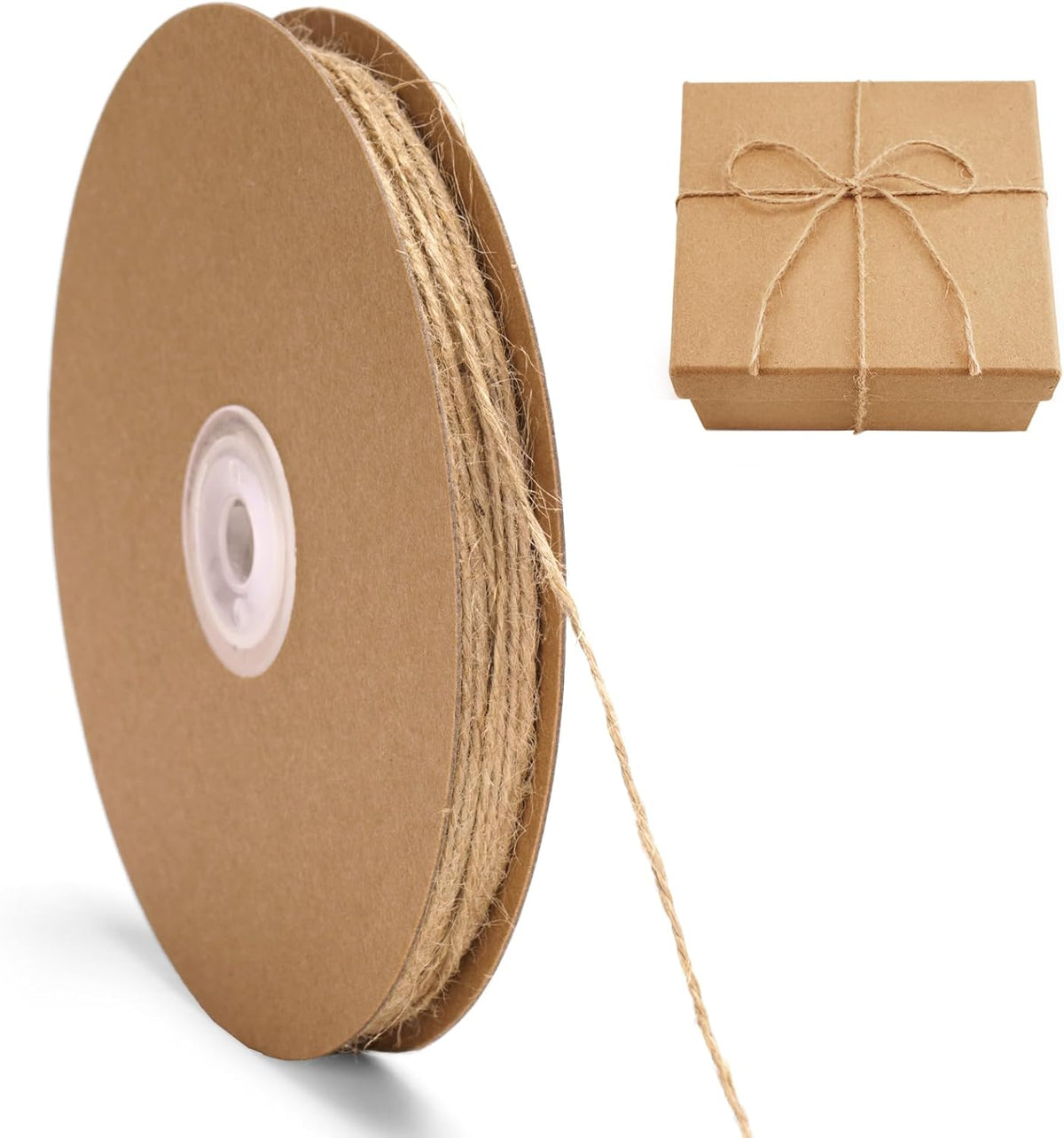 328FT Jute Twine 1.5mm 2 Ply Natural Craft Twine String for Gift Wrapping, DIY Crafts, Gardening & Home Use