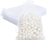 25PCS White Organza Bags 5x7 inches, Sheer Mesh Jewelry Pouches, Organza Gift Bags with Drawstring for Candy, Jewelry, Wedding Party Favors