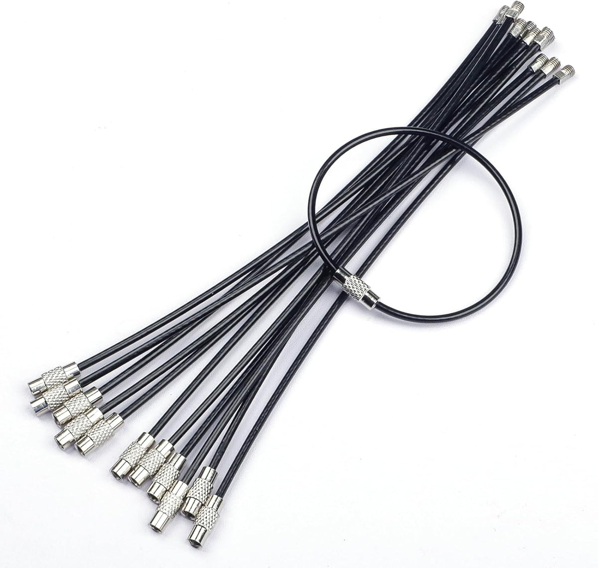 6 Inch Wire Keychain Cable Large Stainless Steel Key Ring Loop Holder for Luggage Tag Keeper for Travel