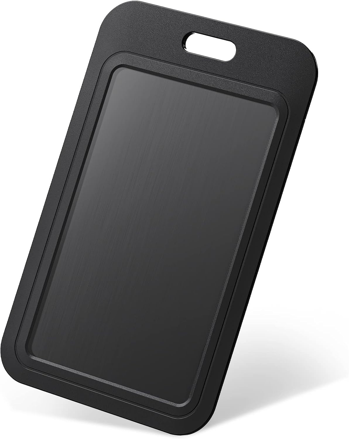3 Pack Sliding ID Badge Holder Hard Black Vertical Plastic Card Case Protector Pouch with Clear Window for Office School ID Credit Cards Proximity Key Cards Driver’s Licenses and Passes