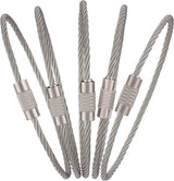 6 Inch Wire Keychain Cable Large Stainless Steel Key Ring Loop for Outdoor Hiking Connectable Luggage Tag Keeper