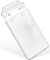 2 Pack Permanent Locking ID Badge Holder for Less Frequently Used Cards Vertical Hard Plastic Case Clear Card Protector Pouch for Passes Access Cards Student IDs Proximity RFID Key Cards
