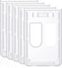 5 Pack Vertical 2-Card Badge Holder Hard Frosted Plastic Case with Thumb Slots Card Protector Pouch with UV Protection for Offices Schools IDs Credit Cards Driver’s Licenses and Passes