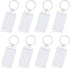 2 Inch Tough Plastic Key Tags White Item Identifiers with Blank Paper Labels Transparent Covers and Split Rings