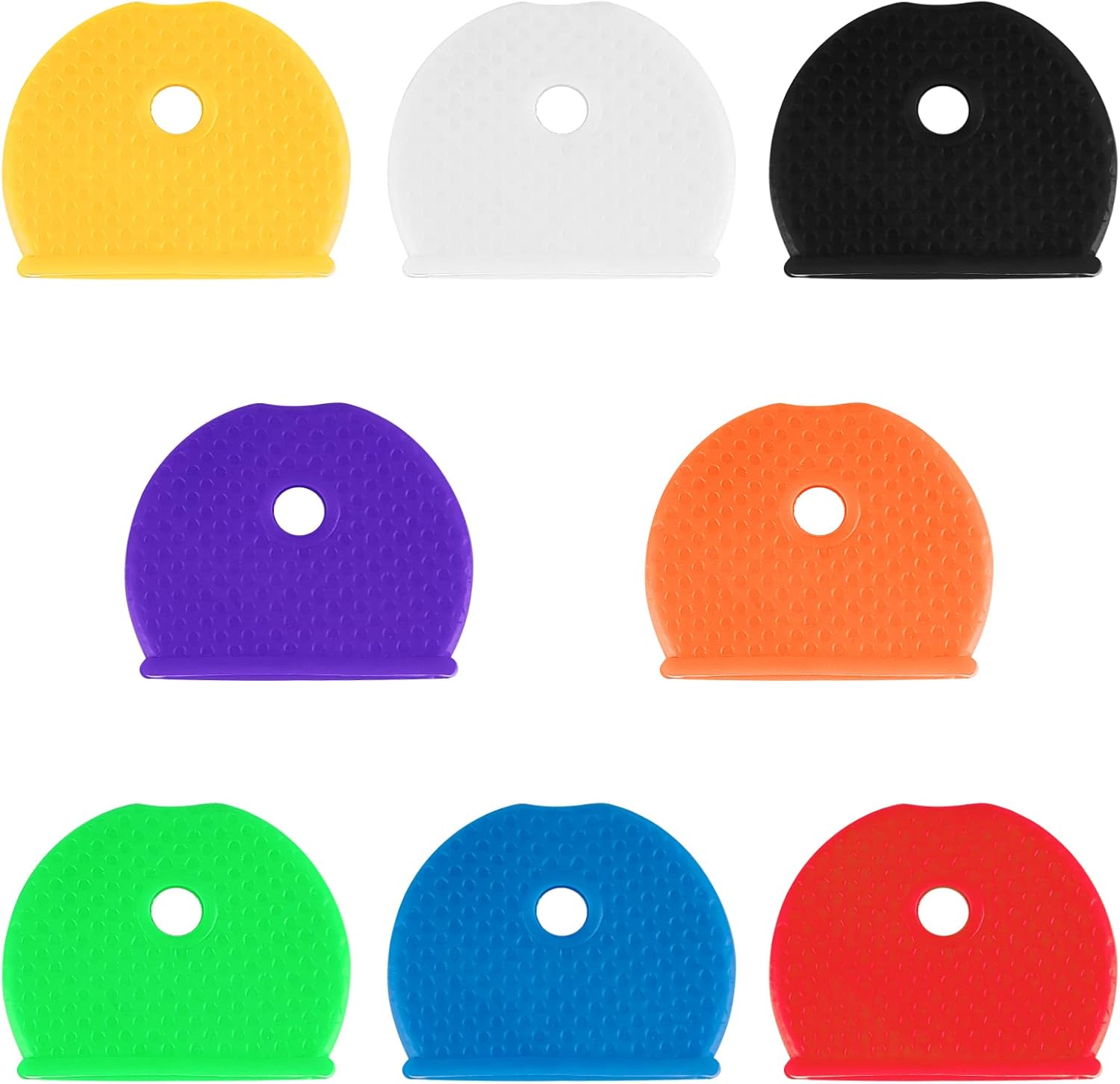 Key Cap Covers Rings, 32/50 Pack, 8 Assorted Colors Key Identifier Tag Covers