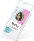2 Pack Sliding Badge Holder Vertical Clear Card Case Hard Plastic Card Protector Pouch for Office School ID Card Credit Card Proximity Card Driver’s License Pass