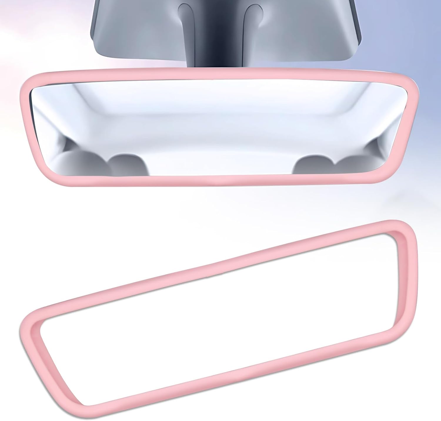 Rear View Mirror Cover Accessories, Car Protector Frame Silicone Automotive Mirror Frame Compatible with Modol 3 Y, Pink Car Accessories (Pink)