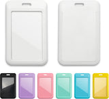White sliding ID badge holder with clear front window.