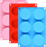Cake Puck Molds, Silicone Cookie Molds Round Cylinder for Chocolate Covered Cake Pucks, Cookie Pucks Easy to Release (3, Multi)