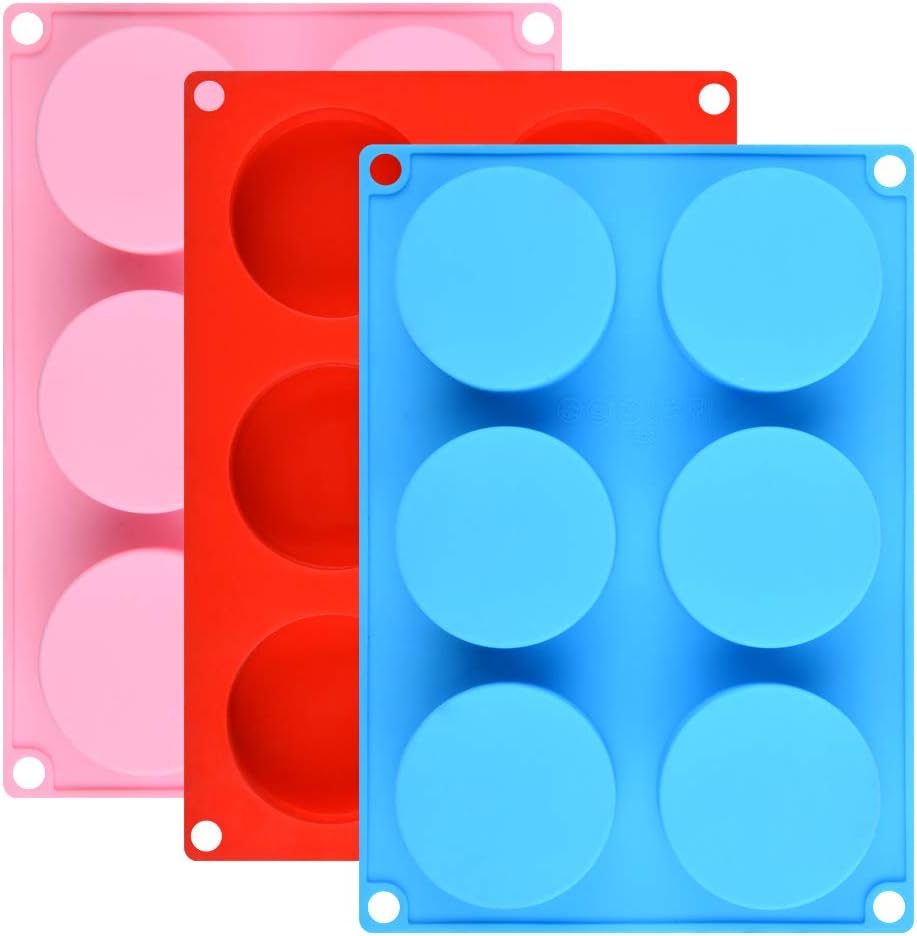 Cake Puck Molds, Silicone Cookie Molds Round Cylinder for Chocolate Covered Cake Pucks, Cookie Pucks Easy to Release (3, Multi)