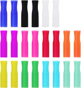 22Pcs Reusable Straws Tips, Silicone Straw Tips, Multi-color Food Grade Straw Tip Covers Only Fit for 1/4 Inch Wide(6MM Out diameter) Stainless Steel Straws by