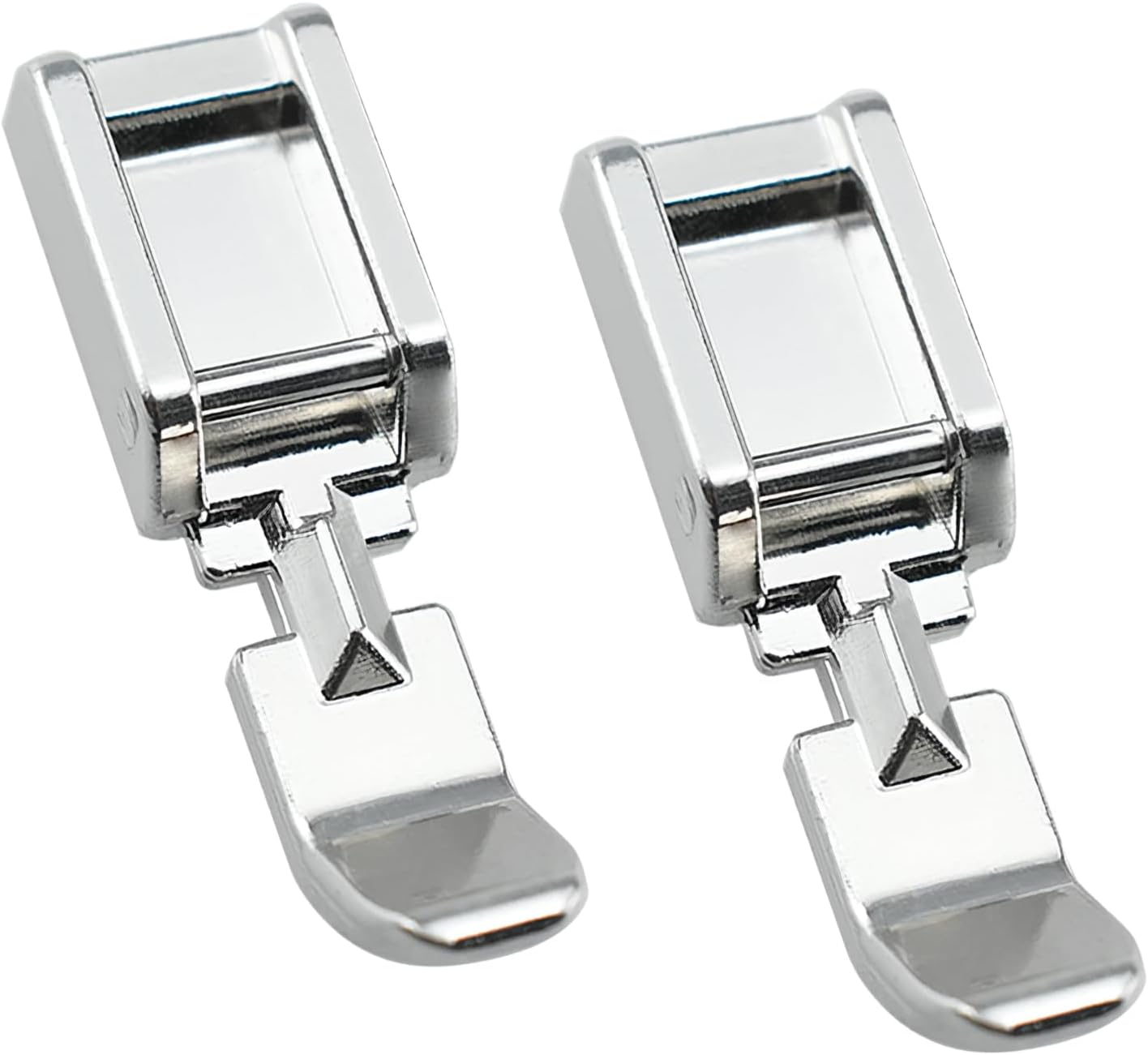 2Pcs Zipper Sewing Machine Presser Foot, Zinc Alloy Sewing Machine Foot for Most Low Shank Snap on Sewing Machines, Silver