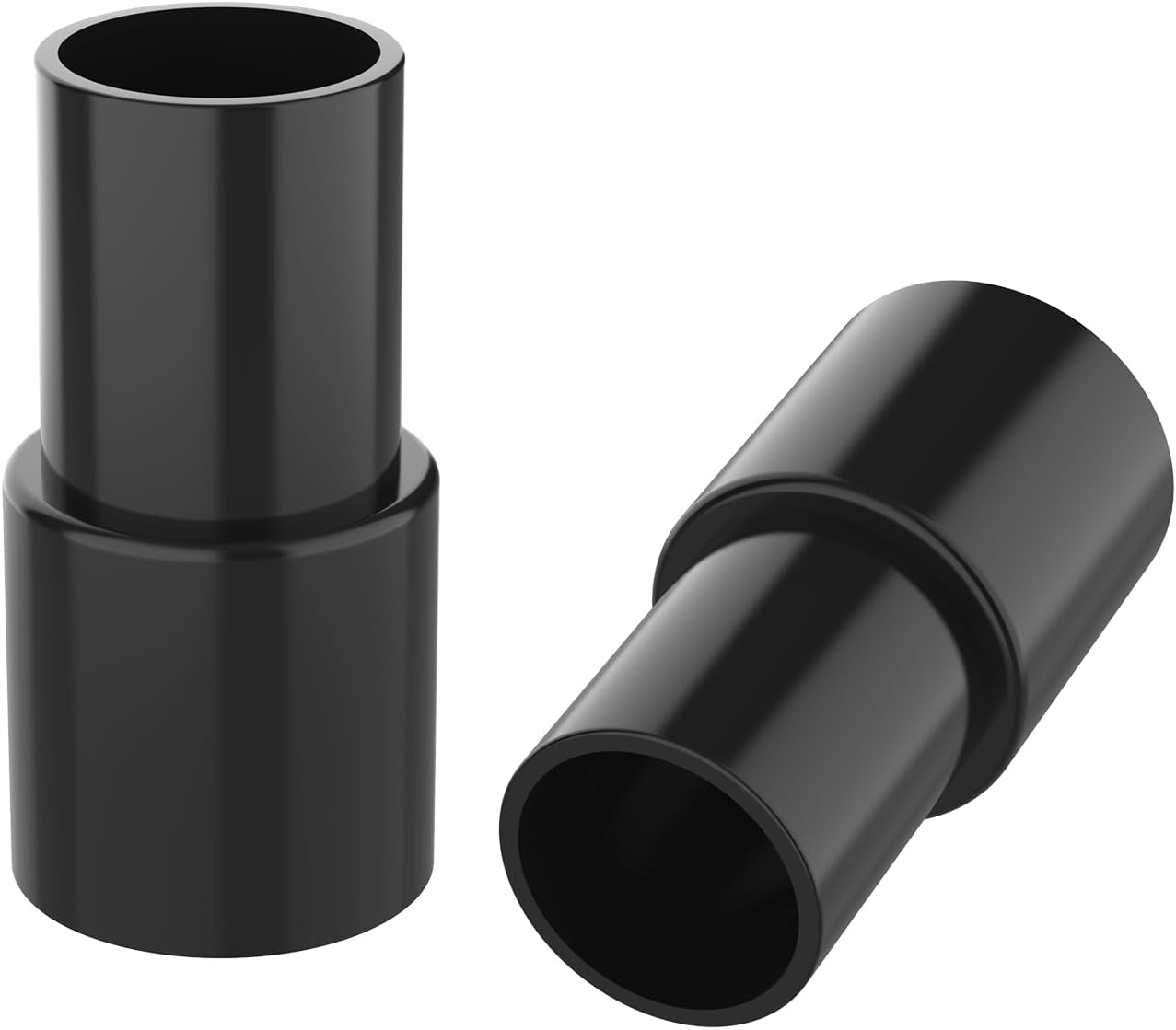 2 Pcs Vacuum Hose Adapter for Connecting 1-3/8" OD to 1-1/4" ID Between Vacuum Cleaner and Dust Collection Accessories, Plastic Cleaner Hose Connector Reducer (Black)