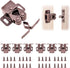 8 Pcs Cabinet Latch Double Roller Catch, Catch Hardware for Cupboard Closet Cabinet Door Latches and Catches, Cold Rolled Steel Cabinet Latches with Spear Strike, Red Bronze