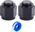 8AN Female Flare Cap Block off Fitting Plug Nut Adapter Aluminum Black 2PCS (8AN 2Pack)