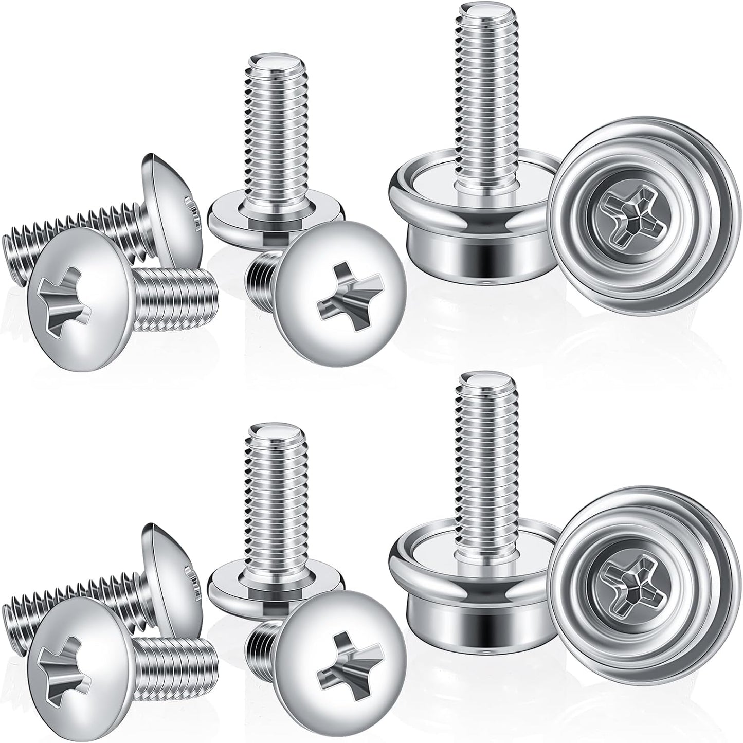 12 Pcs Stainless Steel Football Helmets Visor Screws, Hockey Helmet Repair Mask Screw Kit with 12mm and 10mm Screws Hockey Helmet Screw Facemask Hardware Kit for Youth Football