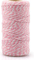Pink and White Twine String, 328 Feet Christmas Bakers Twine String, 2MM Heavy Duty Packing String for DIY Crafts, Christmas Decoration, Gift Wrapping, Craft Wrapping