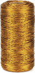 328 Feet Gold String Twine - 1.5mm Metallic Thread Gift Wrapping - 16Ply Inelastic Macrame Glitter Gold Cord for Christmas Halloween Crafting DIY Presents Wrapping Decoration