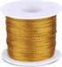 110Yards Gold Metallic String - 1MM No Stretch Decorative Braided Thread Cords for Gift Wrapping, DIY Crafts, Christmas Decor, Jewelry Making