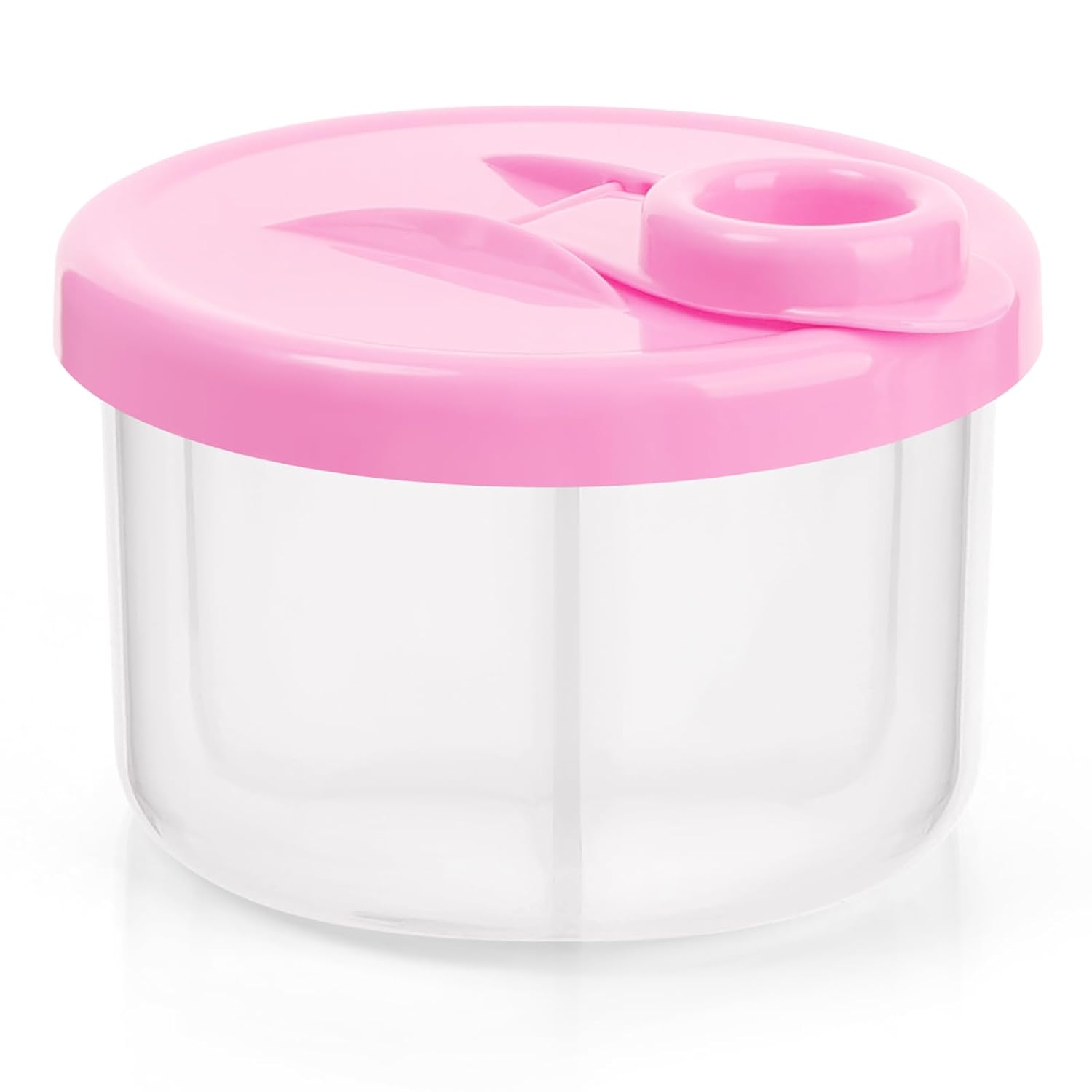 Baby Formula Dispenser On The Go, Non-Spill Rotating Three-Compartment Formula Container to Go, Milk Powder Kids Snack Container for Infant Toddler Travel, Pink