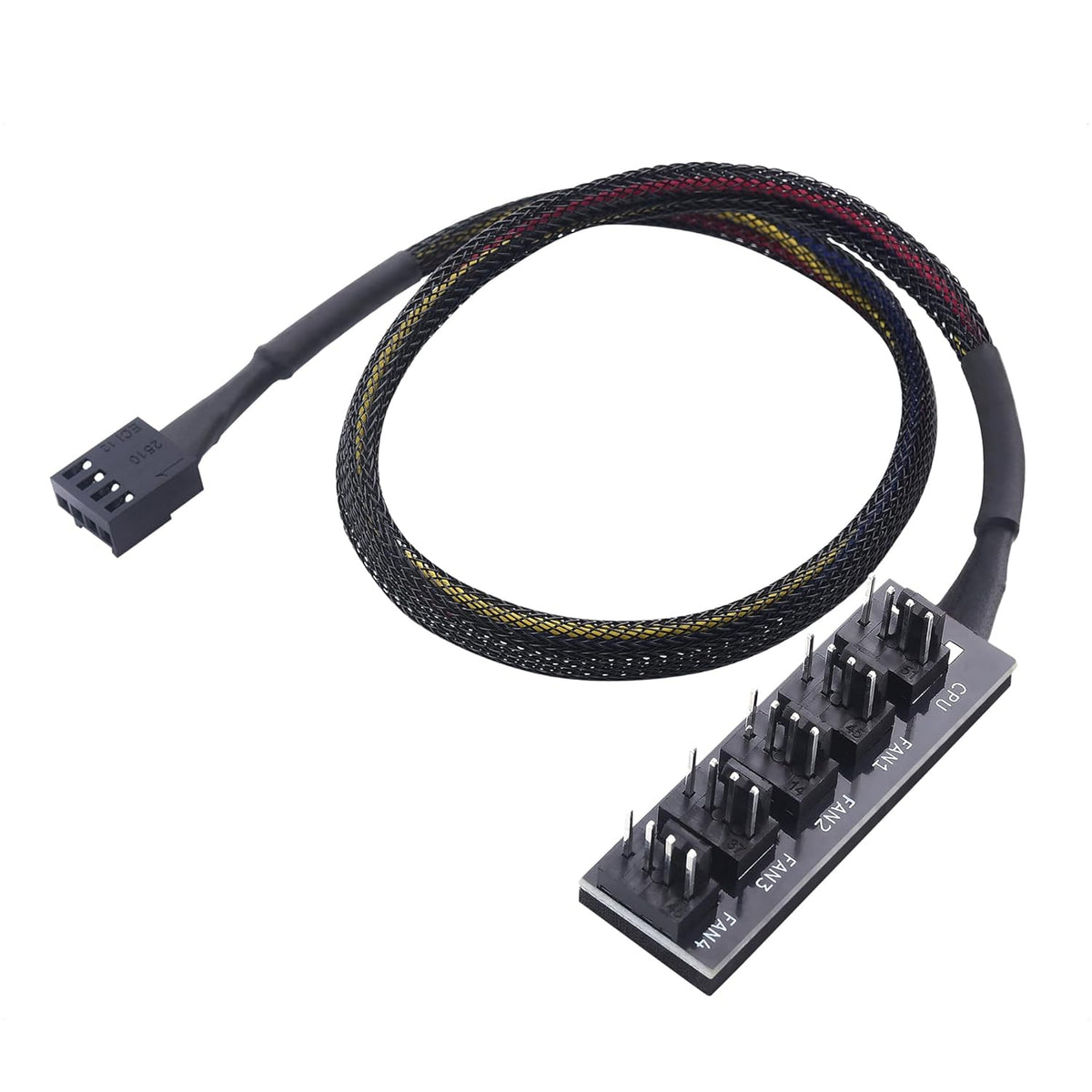 PC Case PWM Fan Hub, PC Fan Hub, 1-to-5 Way PWM Splitter with 16-Inch Cable