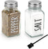 Salt and Pepper Shakers Set, 3oz Glass Salt Pepper Shaker Containers with Stainless Steel Lids for Rustic, Farmhouse, Home Kitchen, Restaurant, Transparent