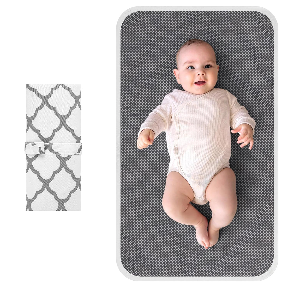 Portable Diaper Changing Pad, Waterproof Foldable Baby Changing Mat for Travel, Baby Essentials Shower Registry Gifts