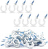 50Pcs 1/2-Inch Cup Hooks Ceiling Hooks, Plastic-Covered Metal Screw-in Hooks, White