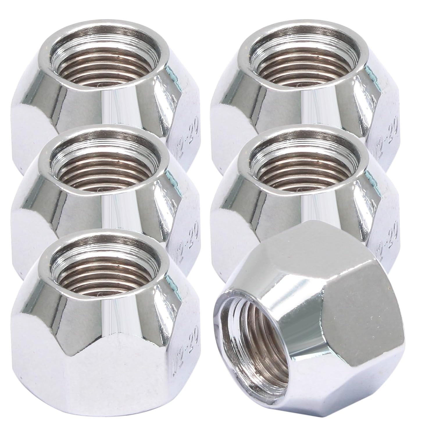 5Pcs 1/2-20 Inch Trailer Lug Nuts 509 Tire Lugs Wheel Nuts Wheel Trailer Lugs 1/2 20 Open End Lug Nuts for Trailers Tire Wheel
