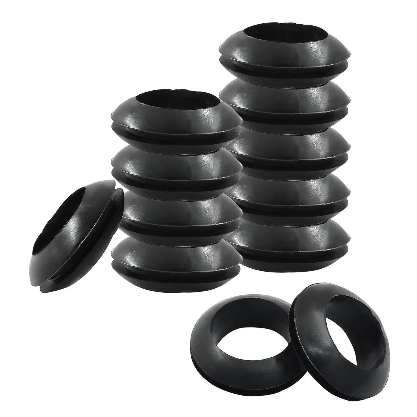 12 Pcs 20mm Rubber Grommets, 3/4 Inch ID Rubber Hole Grommets Rubber Wire Grommets Eyelet Ring Gasket Hole Grommets for Firewall Wires Cables Hoses Protection