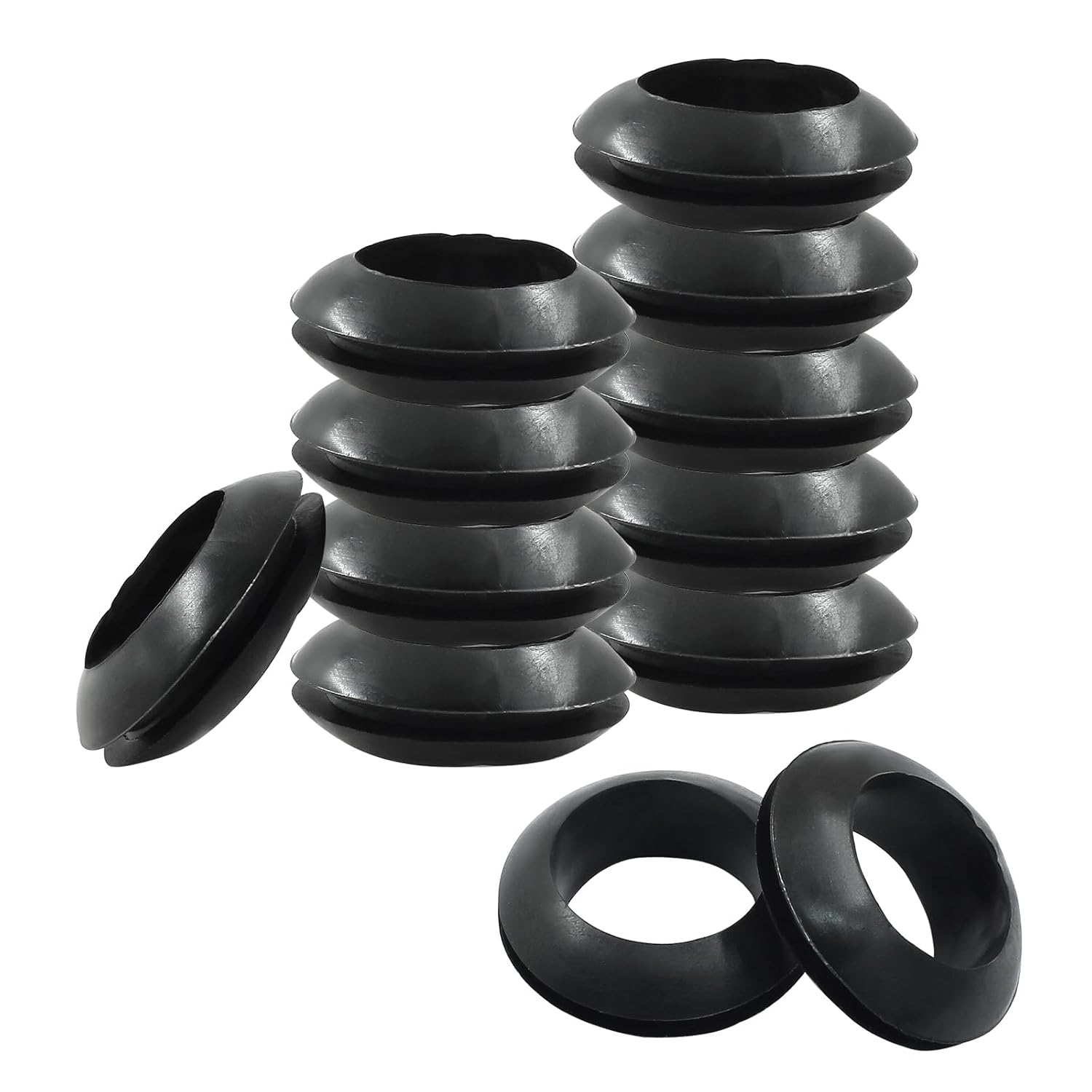 12 Pcs 20mm Rubber Grommets, 3/4 Inch ID Rubber Hole Grommets Rubber Wire Grommets Eyelet Ring Gasket Hole Grommets for Firewall Wires Cables Hoses Protection