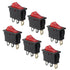 6 Pcs 2 Position 3 Pin SPST Boat Rocker On/Off Switch, AC 120V/10A 250V/16A Illuminated LED Boat Toggle Switch for Electrical Appliance (Red Light)