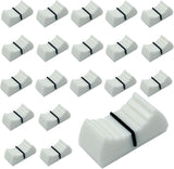 20pcs Fader Knobs, Fader Caps Mixer Slider Fader Knobs Universal Fader Knobs Replacement Fader Cap Slider Straight Slide Potentiometer Knobs, White