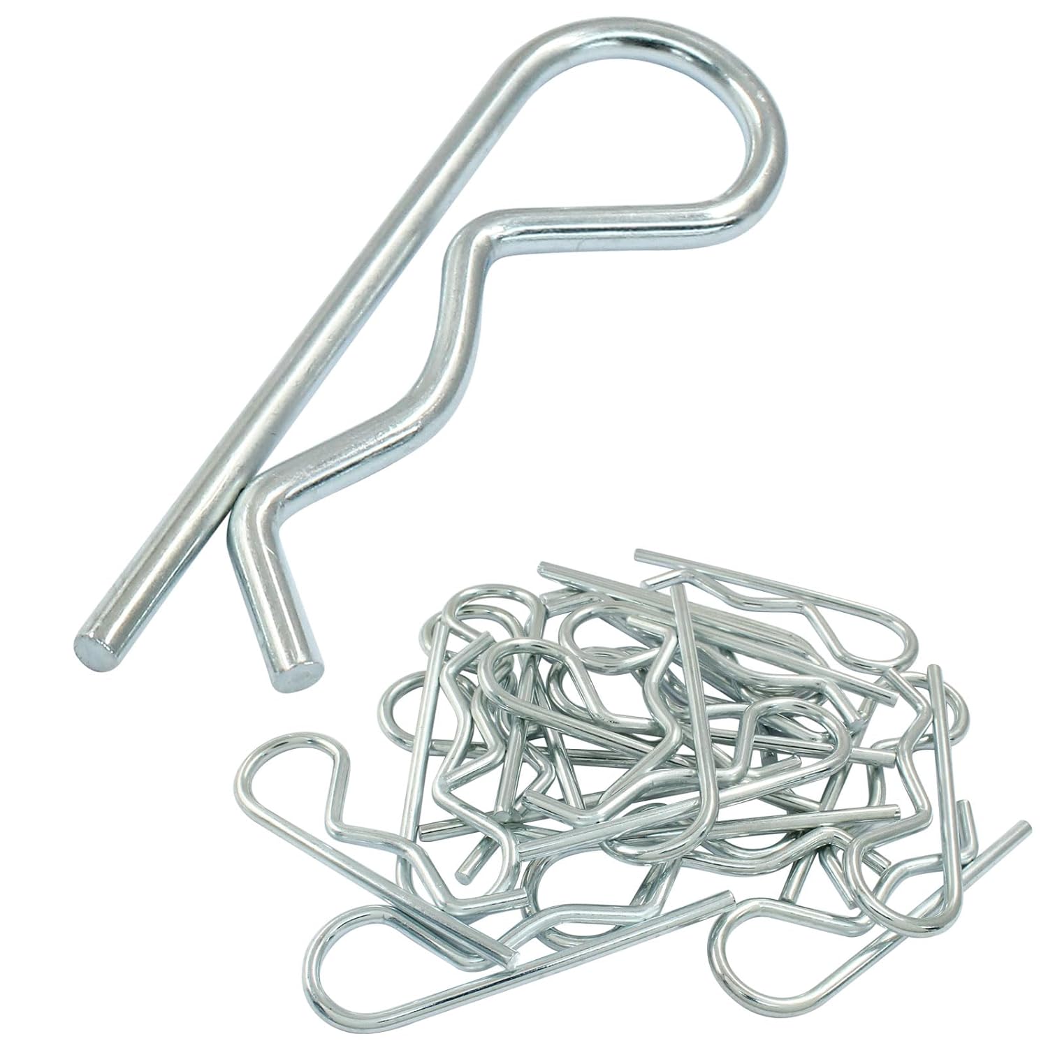 20 Pcs Cotter Pins Zinc Plated Cotter Clip R Clips Hairpin Cotter Pin Trailer Clamps Spring Fasteners Hitch Pin for Trailer Locking - M3.5 × 75mm