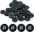 40 PCS 4-Holes Resin Buttons 5/8" Sewing Buttons for Clothing Arts Crafts Projects DIY Decorations Sewing Accessories, Black