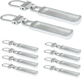 10 PCS Silver Luggage Zipper Pull Replacement, Detachable Metal Zipper Pull Tab Repair Kit for Clothing Jacket Coat Jeans Luggage Suitcase Purse Handbag
