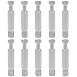 10 Pack 35mm Furniture Connecting Fittings, Thread Bolts Metal Dowels Connecters, Screws Fasteners for Cabinet Drawer/Wardrobe Furniture(Silver)